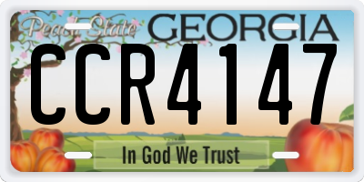 GA license plate CCR4147