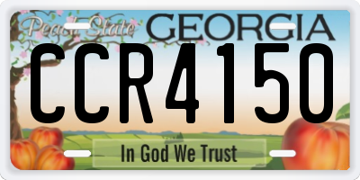 GA license plate CCR4150