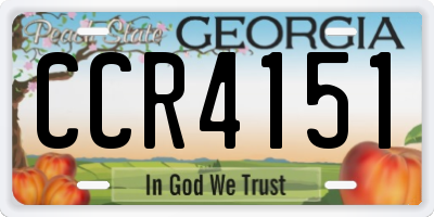 GA license plate CCR4151