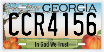 GA license plate CCR4156