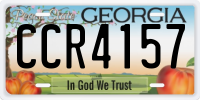 GA license plate CCR4157