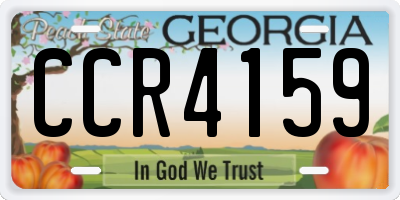 GA license plate CCR4159