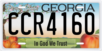 GA license plate CCR4160