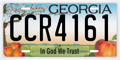 GA license plate CCR4161