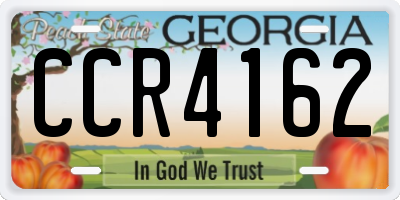GA license plate CCR4162