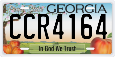 GA license plate CCR4164