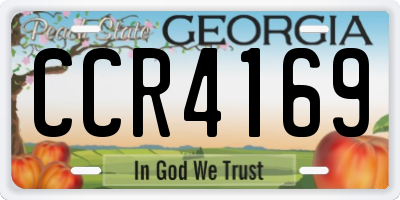 GA license plate CCR4169