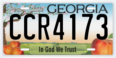 GA license plate CCR4173