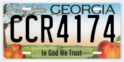 GA license plate CCR4174