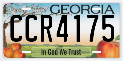 GA license plate CCR4175