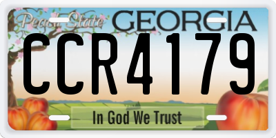 GA license plate CCR4179
