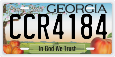 GA license plate CCR4184