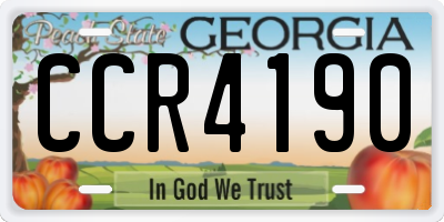 GA license plate CCR4190