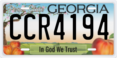 GA license plate CCR4194