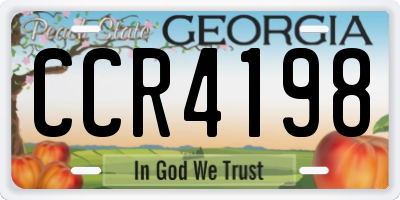 GA license plate CCR4198