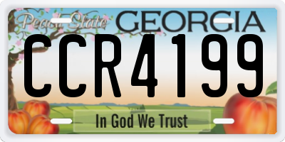 GA license plate CCR4199