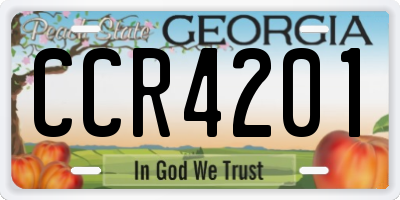 GA license plate CCR4201