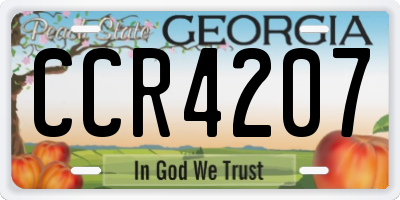 GA license plate CCR4207