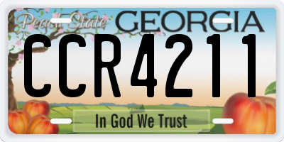 GA license plate CCR4211