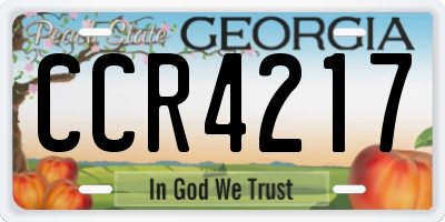 GA license plate CCR4217