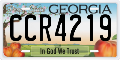 GA license plate CCR4219