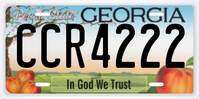GA license plate CCR4222