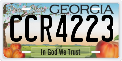 GA license plate CCR4223