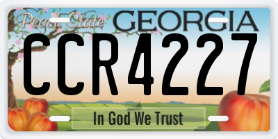 GA license plate CCR4227
