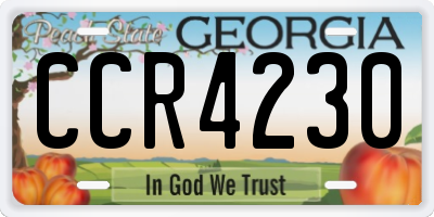 GA license plate CCR4230