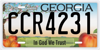 GA license plate CCR4231