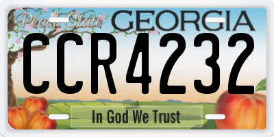 GA license plate CCR4232