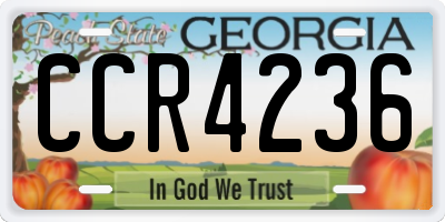GA license plate CCR4236