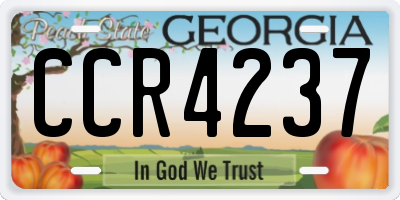 GA license plate CCR4237