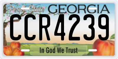 GA license plate CCR4239