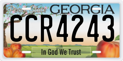 GA license plate CCR4243