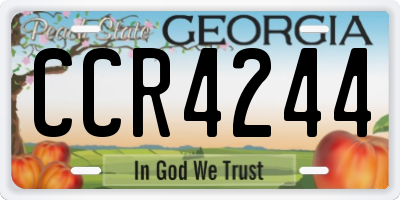 GA license plate CCR4244