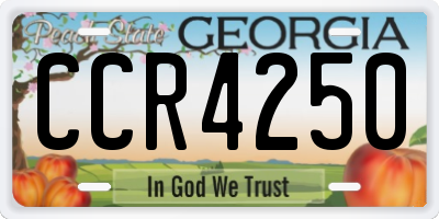 GA license plate CCR4250