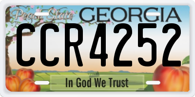 GA license plate CCR4252
