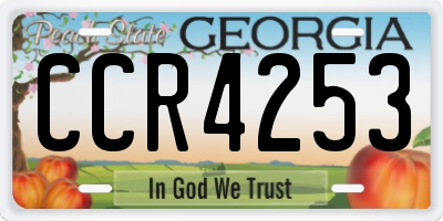 GA license plate CCR4253