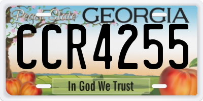 GA license plate CCR4255