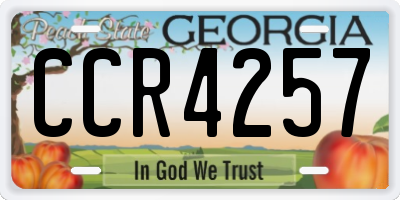 GA license plate CCR4257