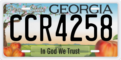 GA license plate CCR4258