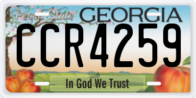 GA license plate CCR4259
