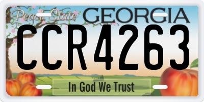 GA license plate CCR4263