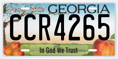 GA license plate CCR4265