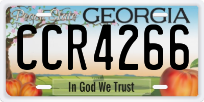 GA license plate CCR4266