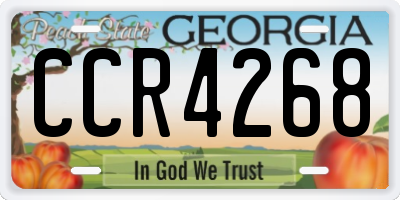GA license plate CCR4268