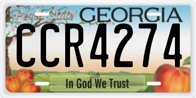 GA license plate CCR4274
