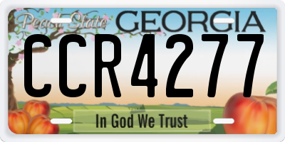GA license plate CCR4277