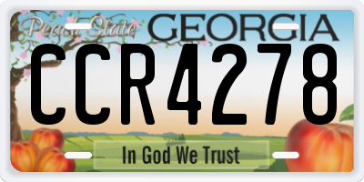 GA license plate CCR4278